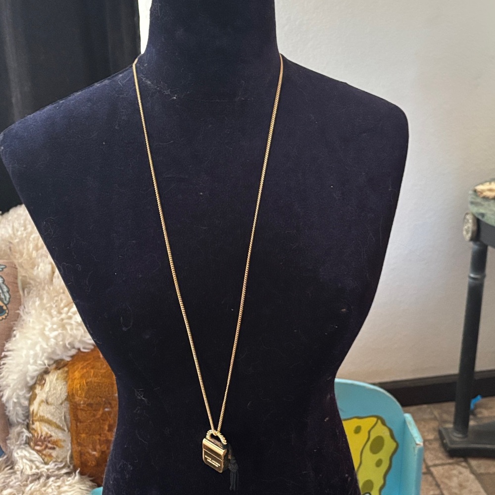 Marc Jacobs Decadence Goldtone Chain Necklace With A Black Tassel Pendant